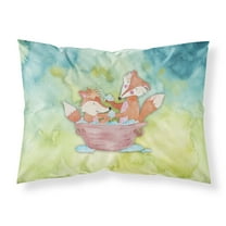 Foxes Bathing Watercolor Fabric Standard Pillowcase