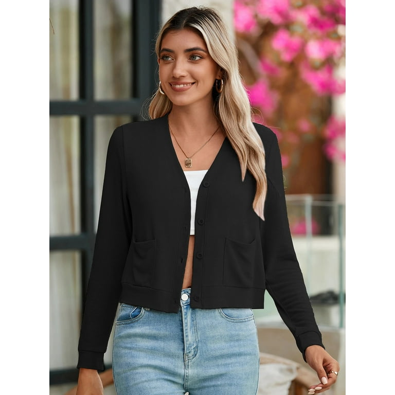 Chiclily Women Lightweight Cardigan Long Sleeve V Neck Chiclily Women Lightweight Cardigan Long Sleeve V Neck