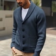 thumbnail image 6 of Yokua Men's Shawl Collar Cardigan Knitted Textured Sweater Button-Up Cardigan, 6 of 8