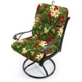 thumbnail image 4 of Jordan Manufacturing 45" x 22" Acadia Bordeaux Red Tropical Rectangular Outdoor Chair Cushion with Ties and Hanger Loop, 4 of 13