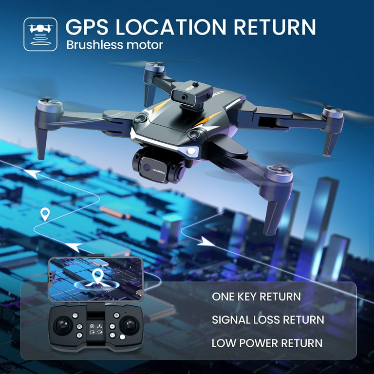 D97 GPS Drone with 8K UHD Camera, Foldable Drones for Adults Beginners, RC  Quadcopter Drone, Brushless Motor, VR Mode, GPS Auto Follow