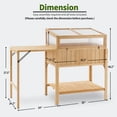 thumbnail image 6 of Mcombo Cold Frame Greenhouse with Foldable Potting Table, Raised Garden Bed Planter Box with Legs and Wooden Greenhouse with Shelf for Vegetables, Herb and Flowers Use, 0399, 6 of 7