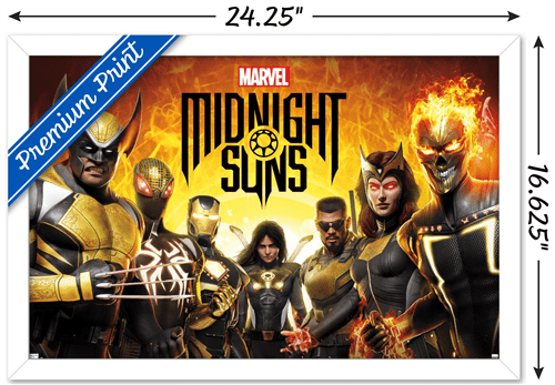 Marvel Midnight Suns - Key Art Wall Poster, 14.725" x 22.375" Framed