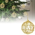 thumbnail image 4 of Christmas Tree Ornaments Gold Glitter Hanging Balls 6Pcs Hollow Rattan Decorations Shatterproof Xmas Tree Decor for Holiday Wreath, Party Home Decor,Glitter Ball Ornament for Christmas Decorations, 4 of 4