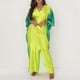 thumbnail image 2 of Gibobby Vestido largo para mujer Vestido casual de manga siete con cuello en V y estampado degradado para mujer(Verde,G), 2 of 5