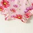 thumbnail image 5 of Dooleck Ribbed Baby Clothes Floral Outfit Infant Bodysuit Onesies Bloomer Shorts Set, 5 of 8