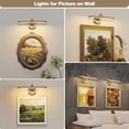 thumbnail image 3 of Modern Dimmable Picture Lights for Wall 15.75 Inch Hard-Wired LED Picture Frame Lights for Paintings Gallery Light with Adjustable Swing Arm Display Lights For Artwork, 7W, 2700K, Warm White - Brass, 3 of 7