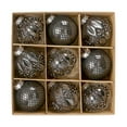 thumbnail image 3 of Hvmvliv Christmas Tree Ornaments (9pcs) Christmas Balls Decorations Christmas Tree Decoration Balls with Lanyards Sequin Plastic Shatterproof Christmas Ball Hanging Xmas Decorations Black, 3 of 3