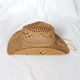 thumbnail image 6 of Happy Date Western Cowboy Handmade Straw Hat Outdoor Seaside Beach Cap Sunscreen Sunhats Round Up Caps, 6 of 7