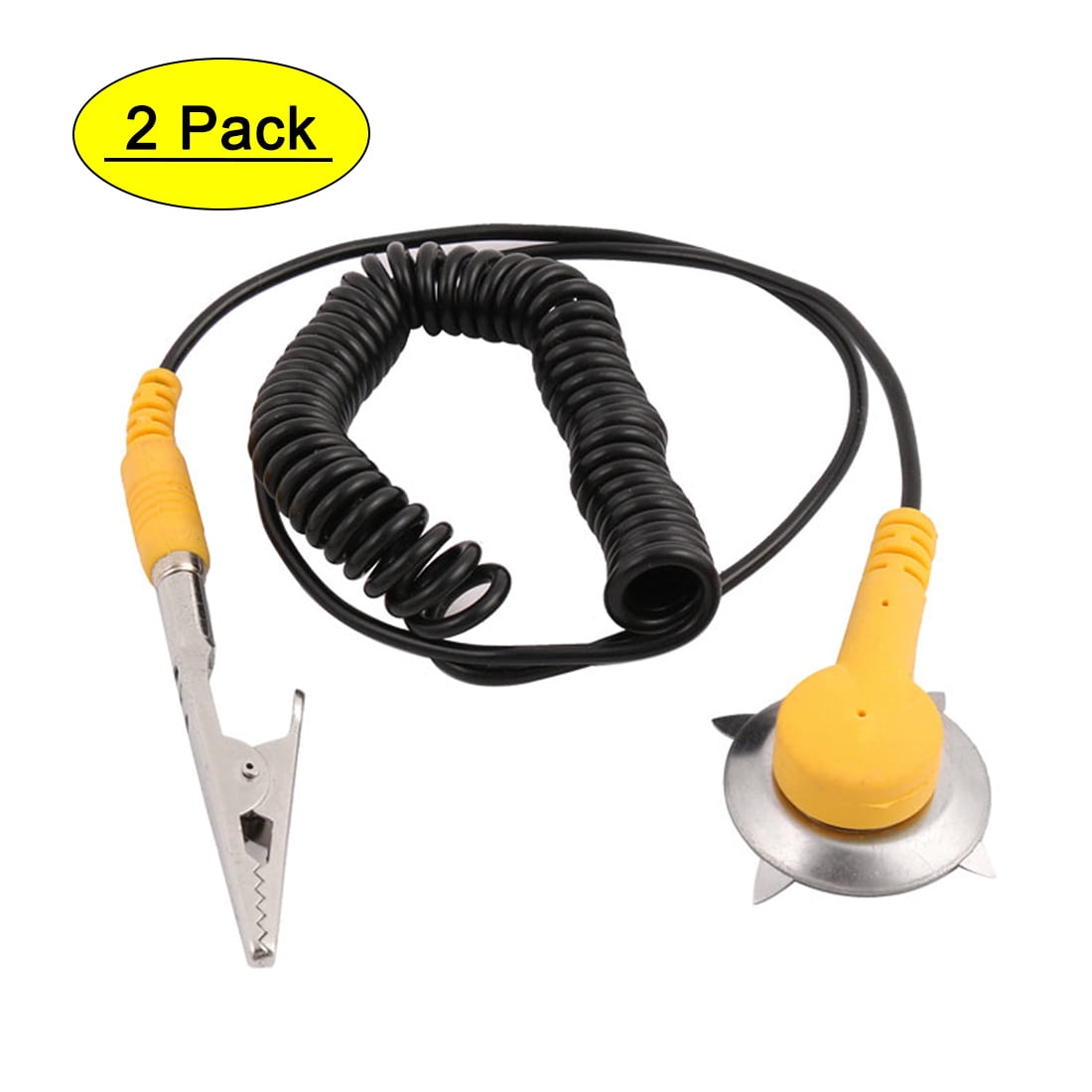 2 PCS Anti-Static Coil Cable Anti Static ESD Mats Grounding Point Cord 