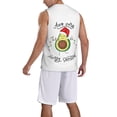 thumbnail image 2 of Xecao Avocado Merry Christmas print basketball shirt for both men and women, a unisex basketball jersey perfect for theme parties-Small, 2 of 6