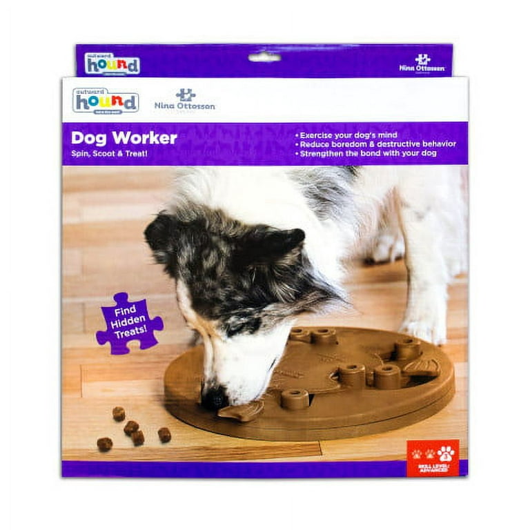 DOG SPIN N´ EAT - DOG PUZZLE & FEEDER IN ONE - Nina Ottosson Treat Puzzle  Games for Dogs & Cats