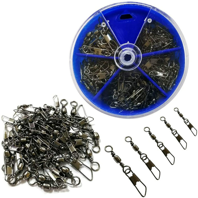 Barrel Swivel Snap Kit - 50pcs Barrel Swivels with Safety Snaps High  Strength Fishing Quick Connect Snap Swivels with Solid Ring Fishing Tackle