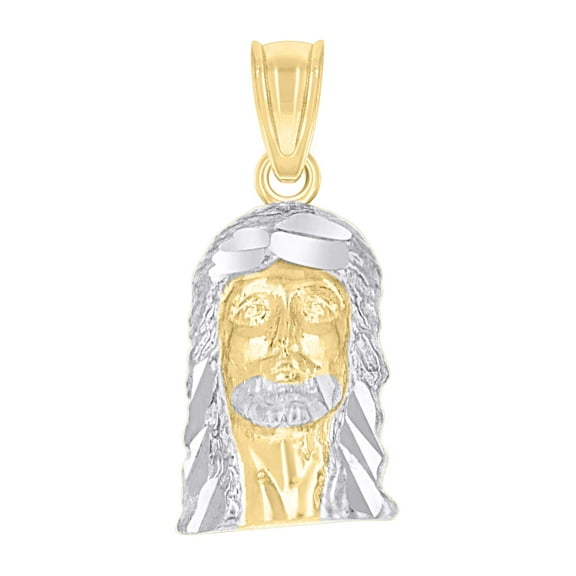 10kt Real Two-Tone Gold Mens Jesus Religious Charm Pendant