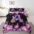 thumbnail image 1 of Erosebridal Butterfly Bedding Sets Full with Comforter,Monogrammed A Comforter Sets Full Size,Purple Flower Comforter Sets Full Size,Room Decor Reversible,3pcs, 1 of 7