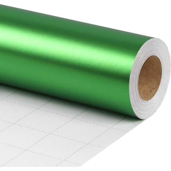 DEA Green Christmas Wrapping Paper, Solid Color Matte Metal Gift Paper Roll - 17 Inch x 33 Feet Gift Wrapping Paper for Xmas, Valentine's Day, Wedding, Birthday