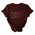 thumbnail image 4 of Utoimkio T Shirts for Women Valentine's Day Heart Print Shirts for Women Casual Loose Fit Summer Short Sleeve Tee Blouse Tops for Women, 4 of 5