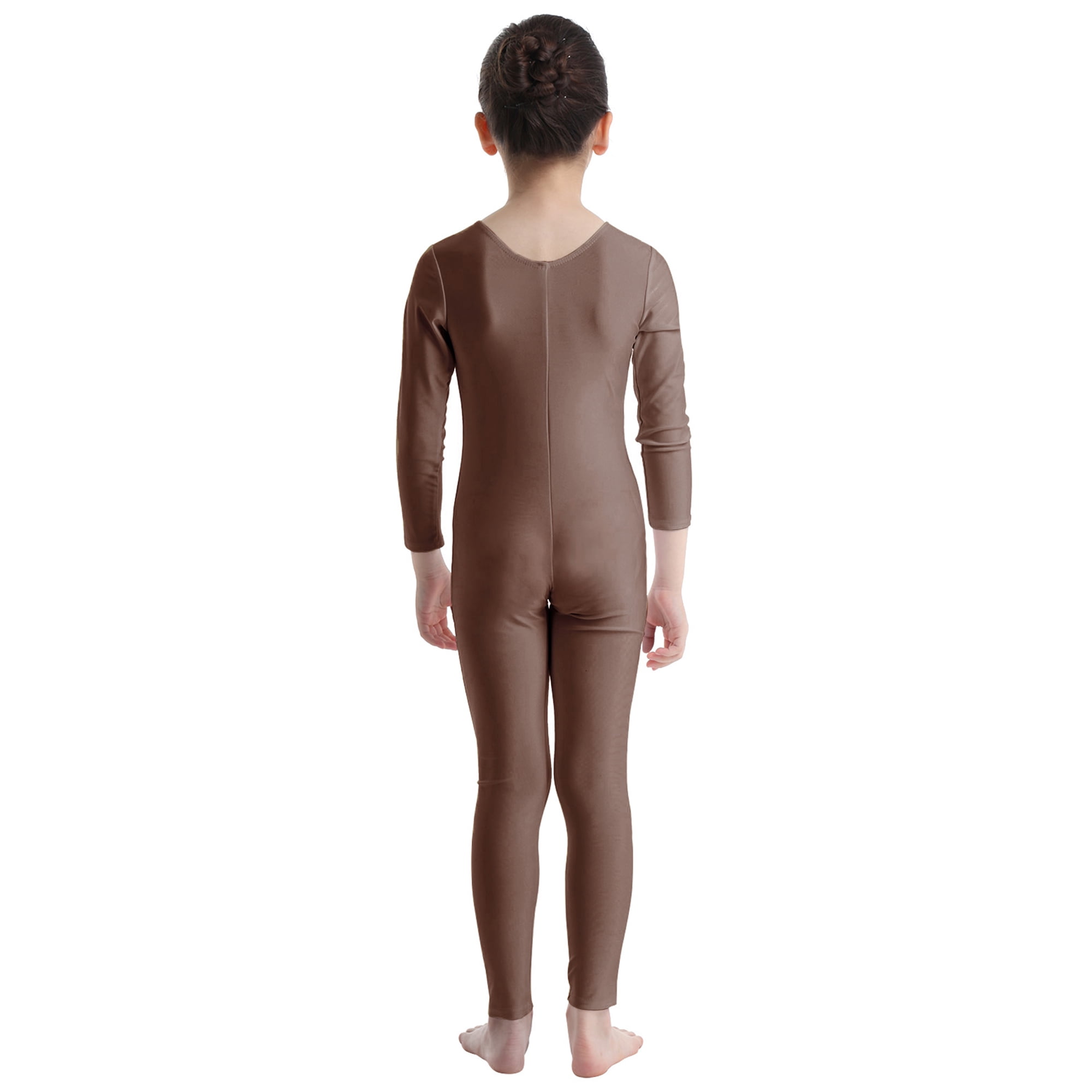 Justaucorps Danse Femme Oyolan - Manches Longues Brillant - Body Gymnatique Stretch - Pour Danse, Gym, Natation, Yoga - Taille M à XXL