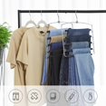 thumbnail image 2 of SONGMICS Perchas para Pantalones , Juego de 3, Metal, Ahorran Espacio, Estable con Acolchado Antideslizante, Barras de Columpio, para 5 Vaqueros Cada Una, Traje, Bufandas, Corbatas MCRI041BK, 2 of 9