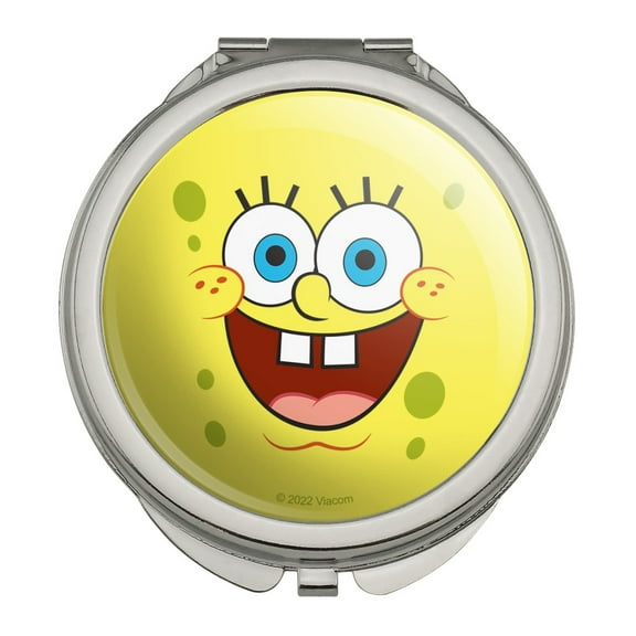 SpongeBob Goofy Smile Face Compact Travel Purse Handbag Makeup Mirror