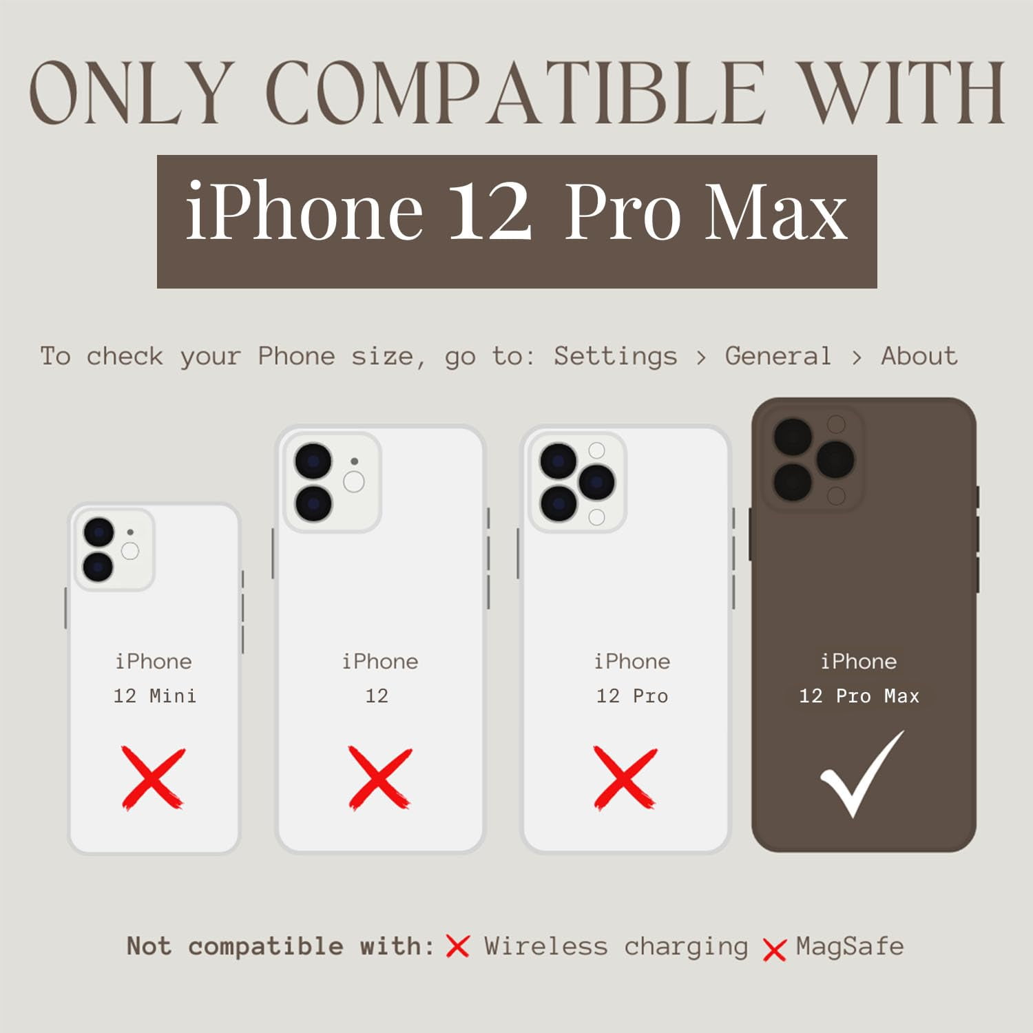 WALLI CASES for iPhone 12 Pro Max Case Aesthetic Wallet Phone Case Card Holder, Securely Holds up to 2 Cards - Cute, Trendy Phone Cover for Women, fits iPhone 12 Pro Max, w/ Kickstand & Finger Strap