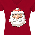 thumbnail image 4 of Inktastic Cute Santa Claus Face Women's V-Neck T-Shirt, 4 of 5