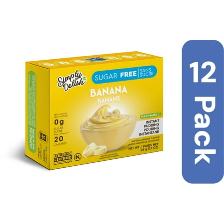 Simply Delish Instant Sugar Free Banana Pudding 1.7 oz (Pack Of 12)
