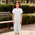thumbnail image 5 of FAHXNVB Girls Ramper Solid Color Summer Jumpsuits with Pockets Kids One Piece Outfits Overalls 2-16 Years, 5 of 8
