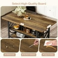 thumbnail image 5 of Finmind Kitchen Island with Storage, 62.99-Inch Kitchen Island Table with 2 Shelves and Large Worktop, Rustic Brown, 5 of 6