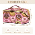 thumbnail image 4 of FORMRS Makeup Bag Travel Cosmetic Organizer for Women Fold Flat Zipper Pouch with Handle, Cute Doughnuts Pattern, 4 of 8