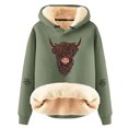 thumbnail image 1 of Women's Winter Thick Woolen Warm Solid Color Color Lamb Wool Hooded Sweatshirt Jacket, 1 of 4