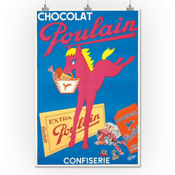 Chocolat Poulain Vintage Poster Artist De France C 1955 24x36 Giclee Gallery Print Wall Decor Travel Poster Walmart Com