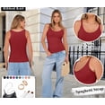 thumbnail image 3 of ANRABESS V Neck Tank Tops for Women Ribbed Knit Camisole 2026 Summer Casual Sleeveless Slim Fitted Basic Cami Shirts Clothes Deep Green XX-Large, 3 of 10