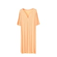 thumbnail image 2 of Sakmal Moo Moos for Women Cotton Nightgown Short Sleeve House Dress Solid V-Neck Soft Nightgown for Women L, 2 of 5