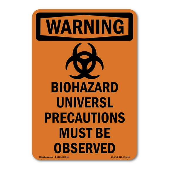 OSHA WARNING Sign - Biohazard With Symbol | Decal | Protect Your Business, Construction Site, Warehouse & Shop Area | Made in the USA