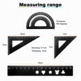 thumbnail image 2 of Uxcell 4pcs Triangular Ruler Set 15mm Aluminum Ruler Geometric Protractor Triangle Ruler Engineering Scale Black, 2 of 6