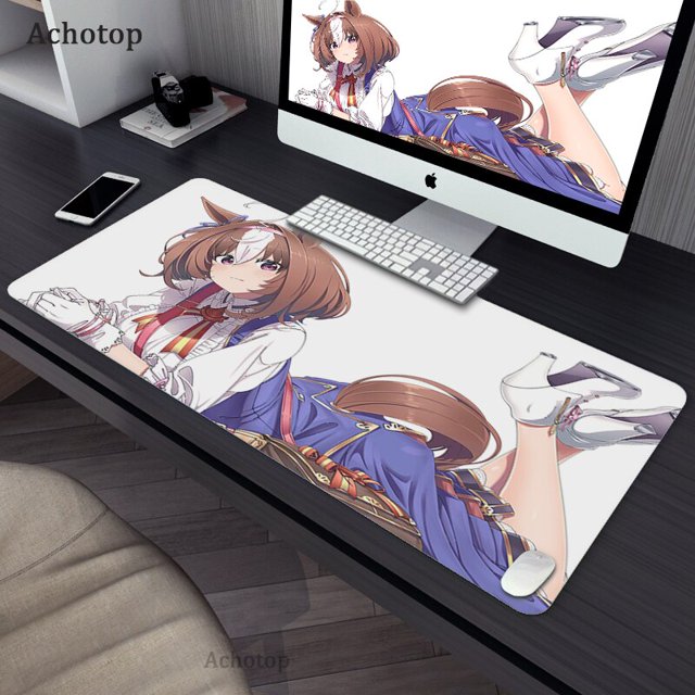 Alfombrilla de ratón grande Anime UmaMusume: Pretty Derby, alfombrilla de ratón para Gaming, Tokai Teio, alfombrilla de ratón para ordenador, alfombrilla de goma con borde de bloqueo para teclado qiuyongming unisex