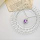 thumbnail image 4 of Nvzi Collar de cristal de moda con forma de corazón morado y colgante de diamantes de imitación, cadena con dijes, regalo de joyería, 4 of 5