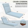 thumbnail image 2 of Kimunuk Outdoor Chaise Lounge Cushions, 72" x 21" x 4" Waterproof Pool Beach Recliner Replacement Cushions with Ties, Light Blue, 2 of 7