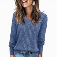 thumbnail image 2 of Towmus Long Sleeve Shirts for Women Tunic Sweaters Casual V Neck Fall Winter Fashion Clothes Basic Tees, Sizes S-2XL, 2 of 5