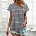thumbnail image 3 of Silver Corrugated Iron Horizontal Sheets Women's Blouse Short Sleeve Women's Top T-Shirt Spring Summer Clothes, 3 of 7