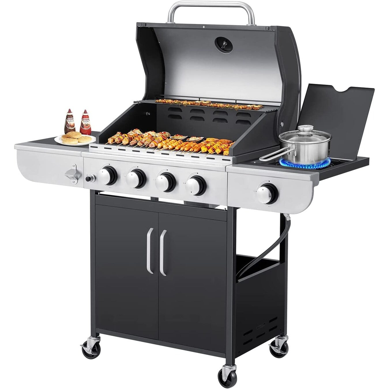 Erommy 3+1/ 4+1 Burner BBQ Propane Gas Grill, 24,000/ 36,000 BTU