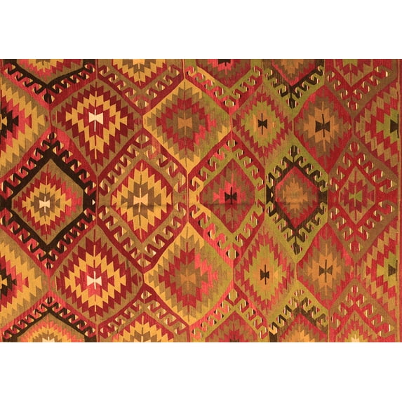 Ahgly Company Indoor Rectangle Southwestern Orange Country Area Rugs, 6' x 9'