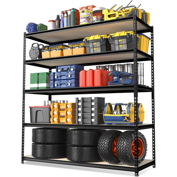 WORKPRO 5-Tier Metal Shelving Unit, 48"W x 24"D x 72"H Adjustable Heavy Duty Storage Rack for Garage, Basement, Warehouse, Kitchen