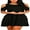 Black, variant on ANYJOIN Women's Cold Shoulder Short Sleeve Swing Mini Dress Party Dress with Pocket