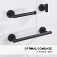 thumbnail image 4 of Marmolux Acc 3-Piece Matte Black Bathroom Towel Bar Set, Stainless Steel Wall Mount, 4 of 7