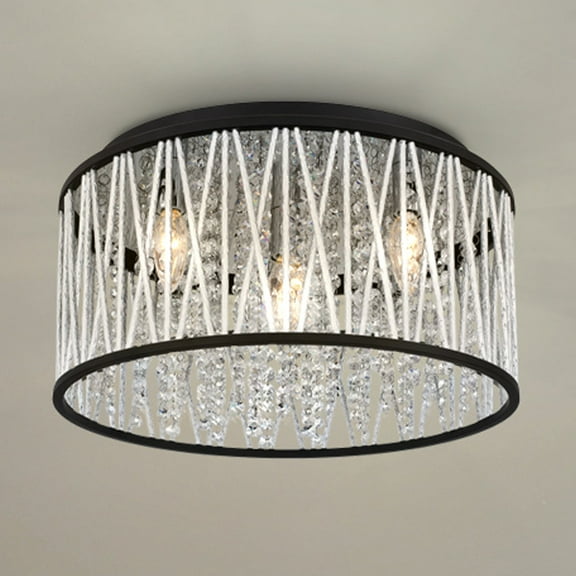 Luxury Glam Ceiling Light, Matte Black, UQL4641