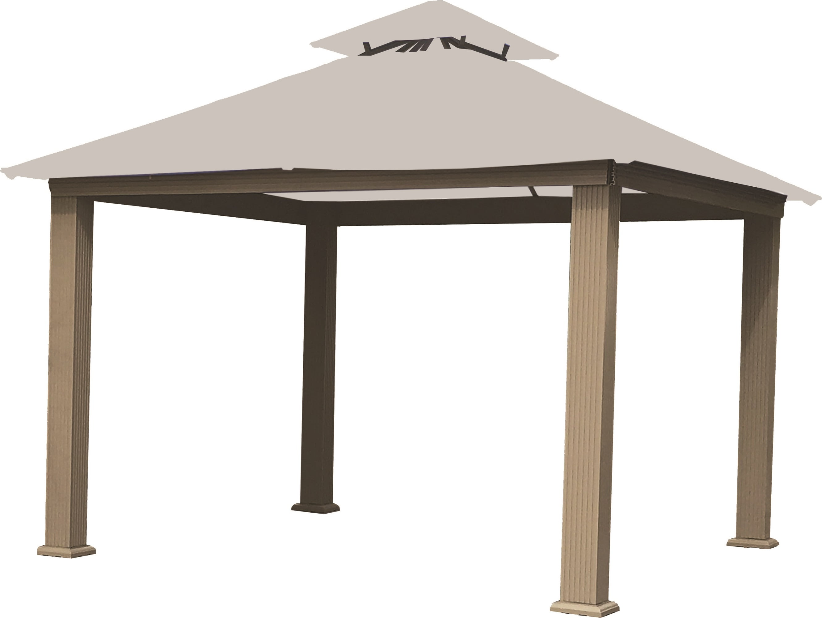 ACACIA 14' x 14' Aluminum Frame with OutDura Soft Top Gazebo in Natural