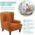 thumbnail image 4 of Eurhowing 1-Pack Wingback Chair Slipcovers with Cushion Cover, Stretch Velvet Soft Armchair Covers, Wingback Chair Furniture Protector, Orange, 4 of 10