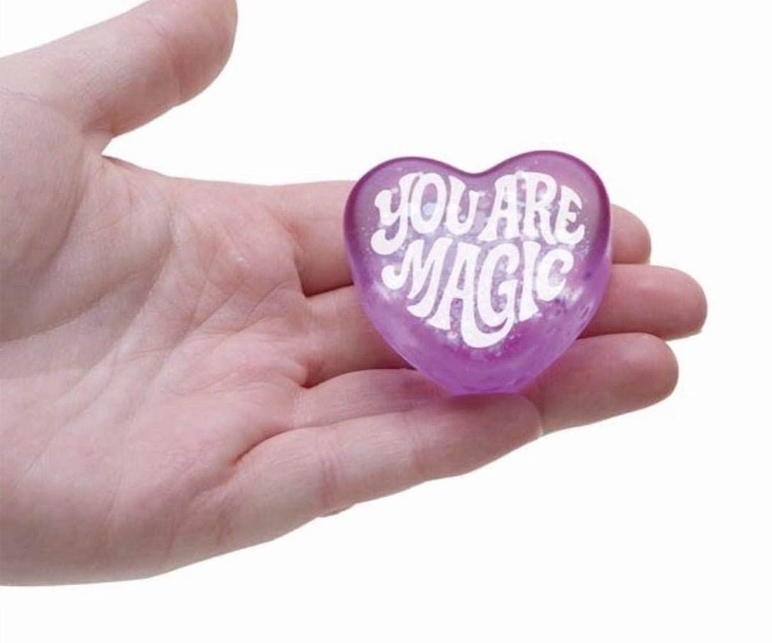NeeDoh Teenie Sparkle Squeeze Hearts Squishy Stress Relieve Stress Ball Set, 3 Piece